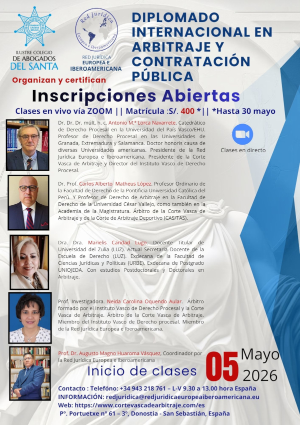 DIPLOMADO INTERNACIONAL EN ARBITRAJE Y CONTRATACIÓN PÚBLICA