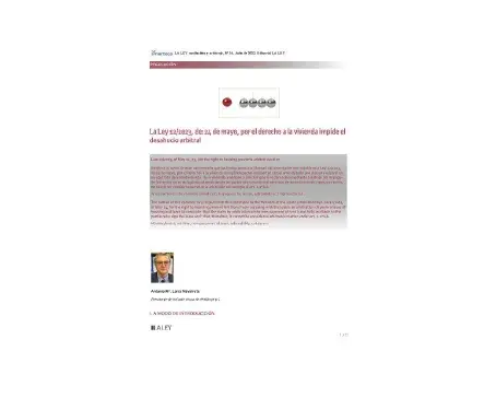Publicado en LA LEY MEDIACIÓN Y ARBITRAJE Publicado en LA LEY MEDIACIÓN Y ARBITRAJE