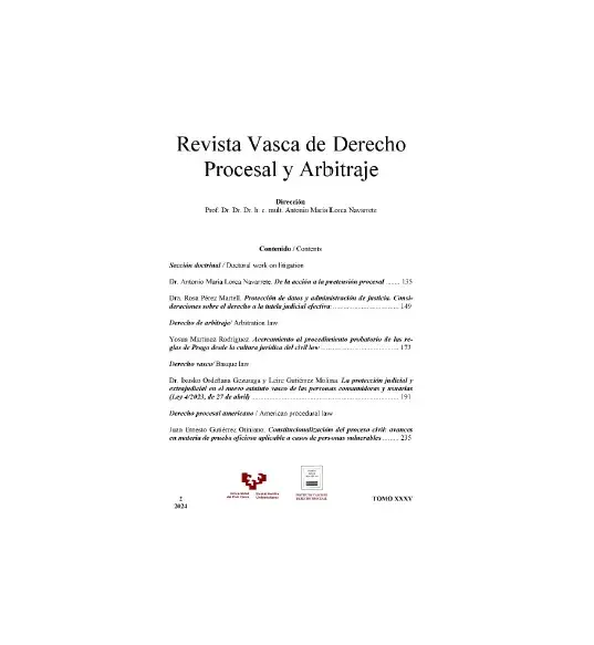 Publicado el Cuaderno nº 2 de 2024 de la Revista Vasca de Derecho Procesal y Arbitraje Publicado el Cuaderno nº 2 de 2024 de la Revista Vasca de Derecho Procesal y Arbitraje